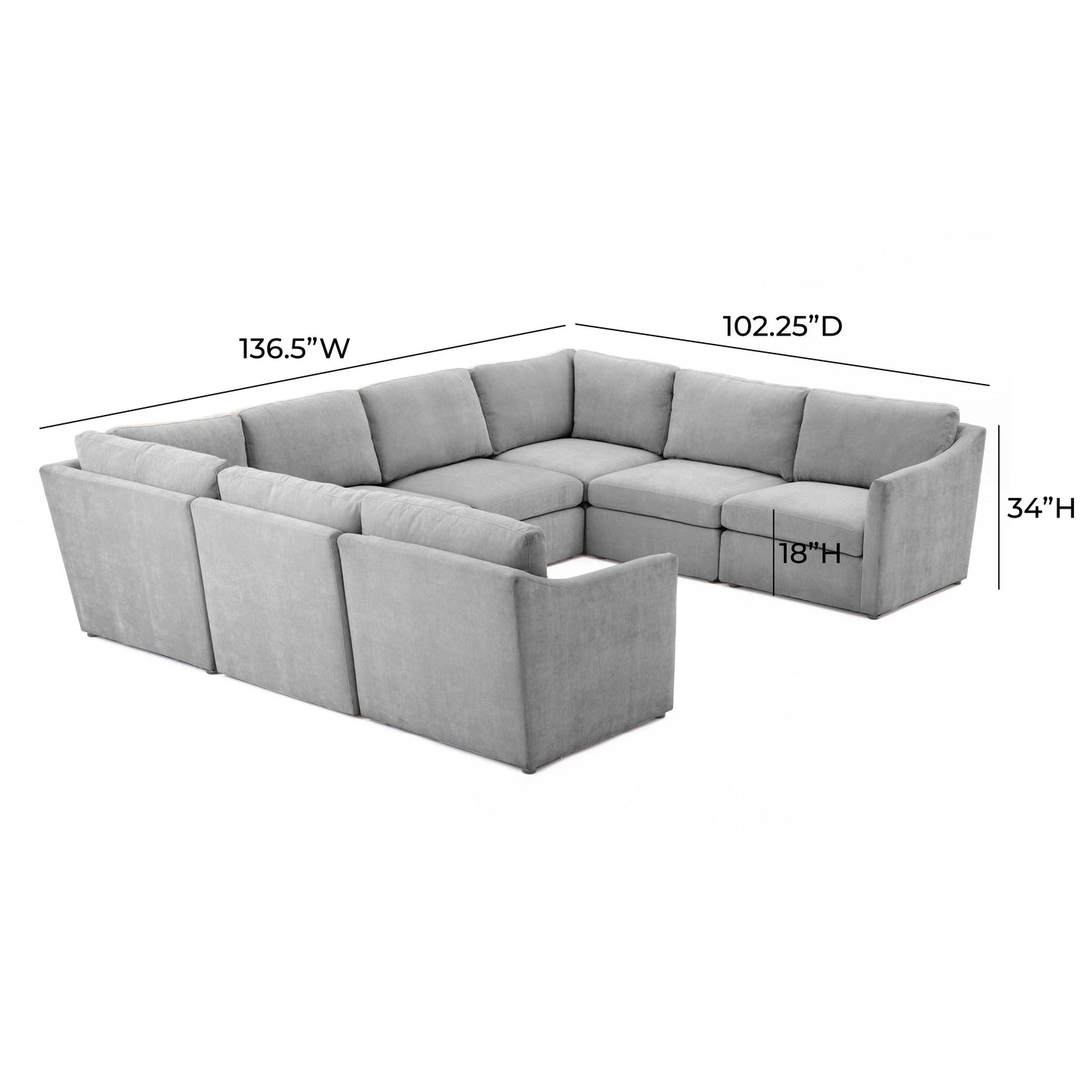 libre gray modular u sectional