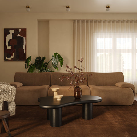 Latte Brown Performance Velvet Armless Chair - image 2