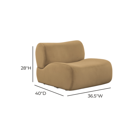 Latte Brown Performance Velvet Armless Chair - image 6