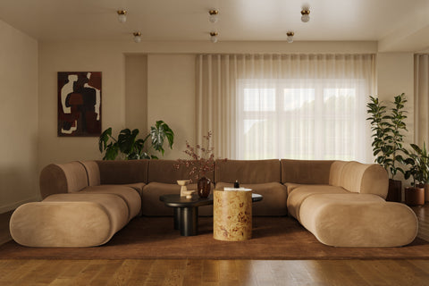 8-Piece Latte Brown Performance Velvet Modular U-Sectional - image 2