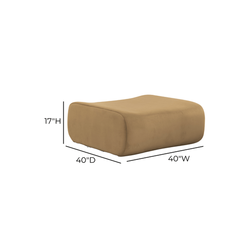 Latte Brown Performance Velvet Ottoman - image 6