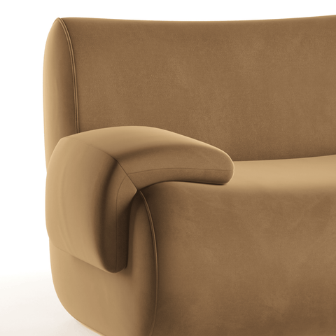  116.5" Latte Brown Performance Velvet Modular Sofa - image 4