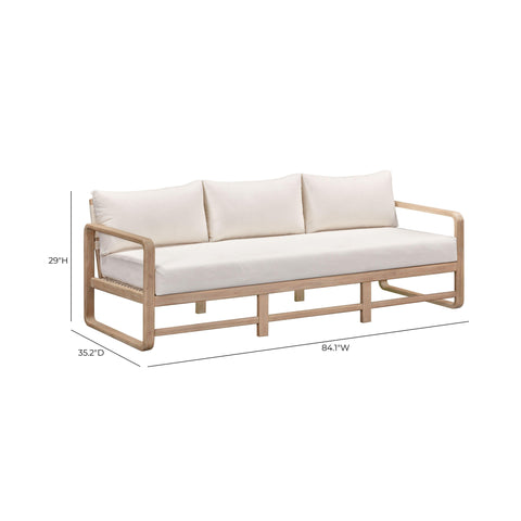 Camille Ravenna 84" Cream Performance Fabric Outdoor Sofa - image 8