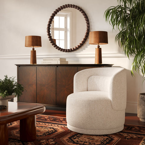 Leonie Navarre Textured Performance Fabric Swivel Accent Chair - image 2