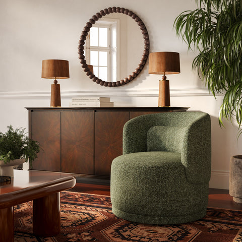 Leonie Navarre Textured Performance Fabric Swivel Accent Chair - image 2