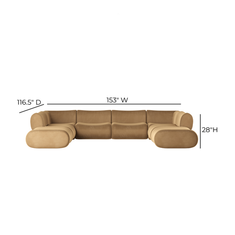 8-Piece Latte Brown Performance Velvet Modular U-Sectional - image 5
