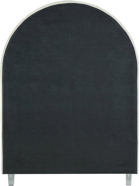 Ariel Cream Velvet Twin Bed T