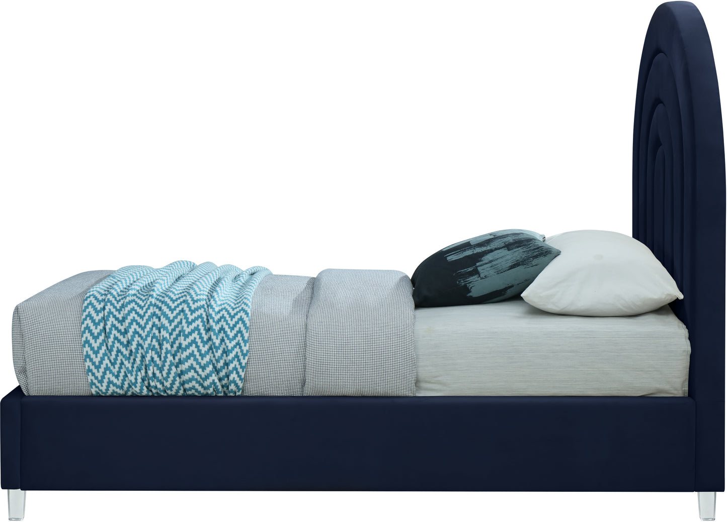 ariel navy velvet twin bed t