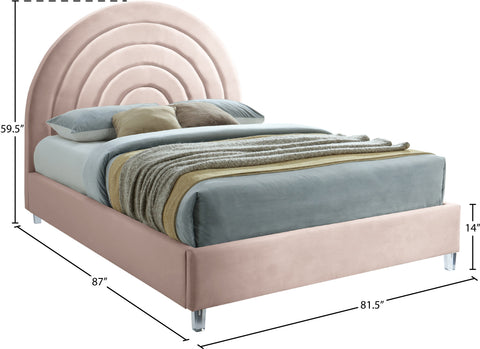 Ariel Pink Velvet King Bed K