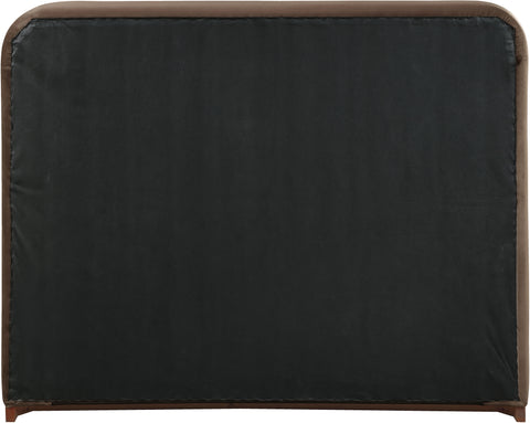 Mira Brown / Beige Velvet Upholstered Full Bed, 1 Piece