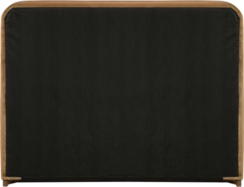 Mira Saddle / Brown Velvet Upholstered Full Bed, 1 Piece