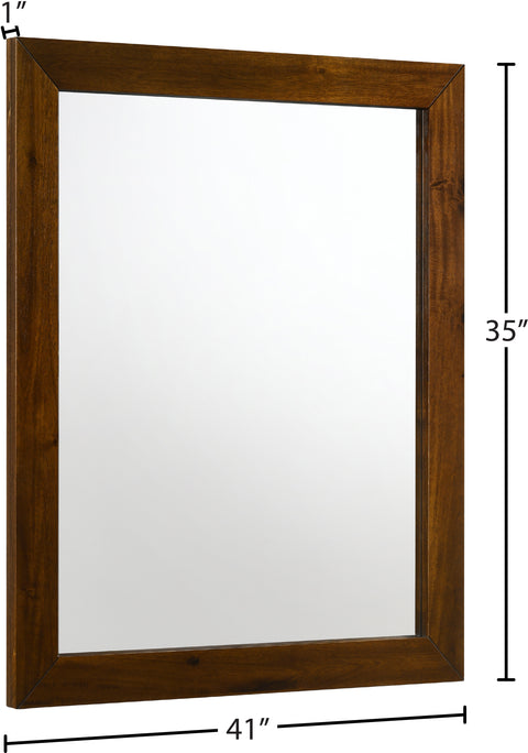 Monroe 35" Antique Coffee Wood Frame Mirror, 1 Piece