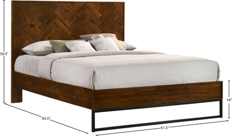 Monroe Antique Coffee Wood Queen Bed, 1 Piece