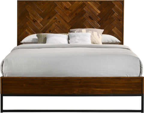 Monroe Antique Coffee Wood Queen Bed, 1 Piece