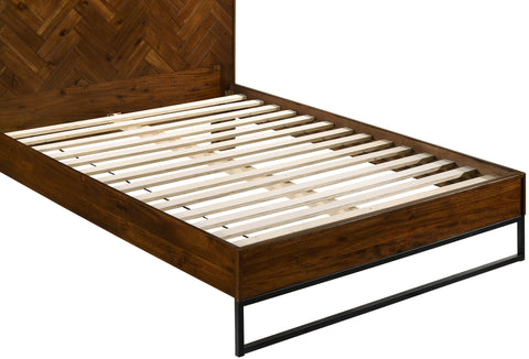 Monroe Antique Coffee Wood Queen Bed, 1 Piece