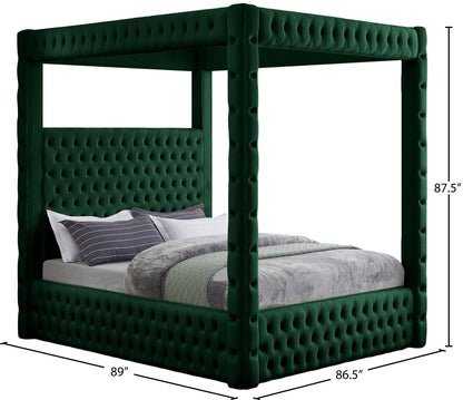 Creston Green Velvet King Bed (4 Boxes) K