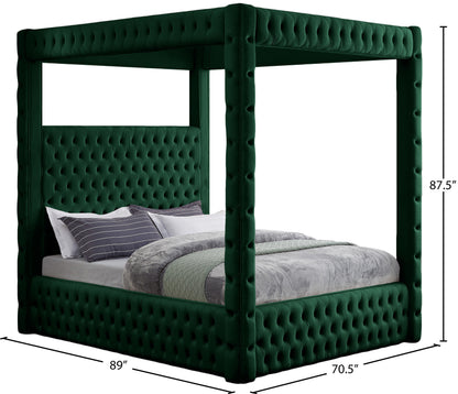 Creston Green Velvet Queen Bed (4 Boxes) Q