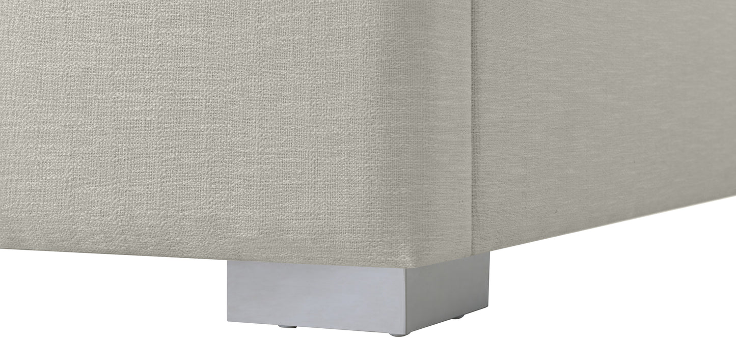 flair beige linen textured fabric full bed (3 boxes) f