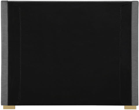 Flair Grey Linen Textured Fabric King Bed (3 Boxes) K