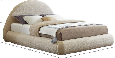 Ollie Beige Teddy Fabric Full Bed F