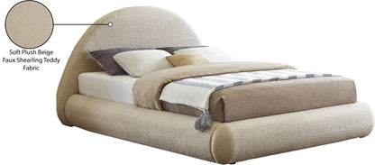 Ollie Beige Teddy Fabric King Bed K