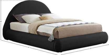 Ollie Black Teddy Fabric King Bed K