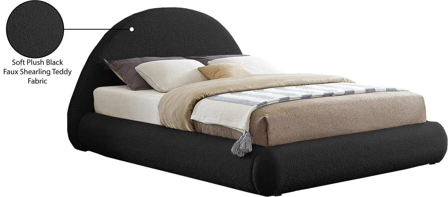 ollie black teddy fabric king bed k