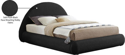 Ollie Black Teddy Fabric King Bed K