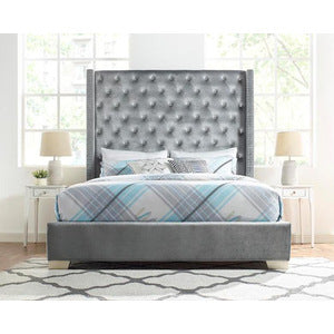 Dorset (2)UPHL VELVET EK BED, GRAY