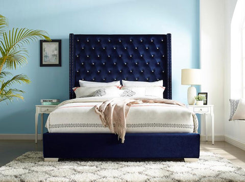 Dorset (2)UPHL VELVET EK BED, BLUE
