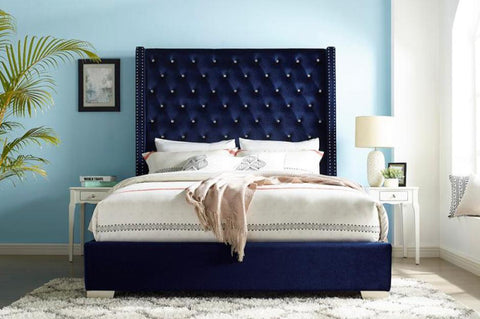 Dorset (2)UPHL VELVET EK BED, BLUE