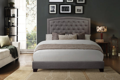 Helena QUEEN BED W/GREY FABRIC