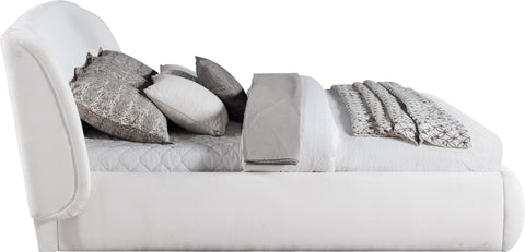 Farrah Cream Chenille Fabric Upholstered King Bed, 1 Piece (Style 2)