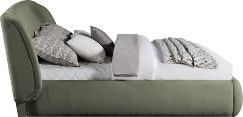 Farrah Green Chenille Fabric Upholstered King Bed, 1 Piece (Style 2)