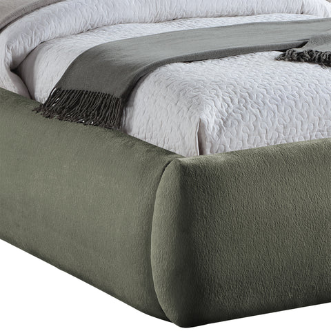 Farrah Green Chenille Fabric Upholstered Queen Bed, 1 Piece (Style 2)
