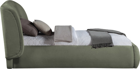 Farrah Green Chenille Fabric Upholstered Twin Bed, 1 Piece (Style 2)