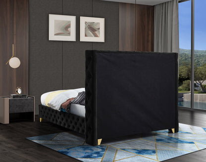 Peyton Black Velvet King Bed K