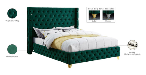 Peyton Green Velvet Full Bed F