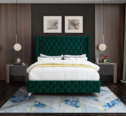 Peyton Green Velvet Full Bed F