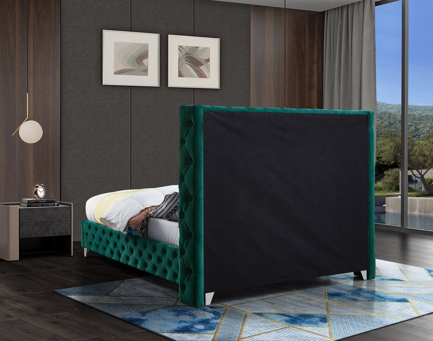 peyton green velvet king bed k