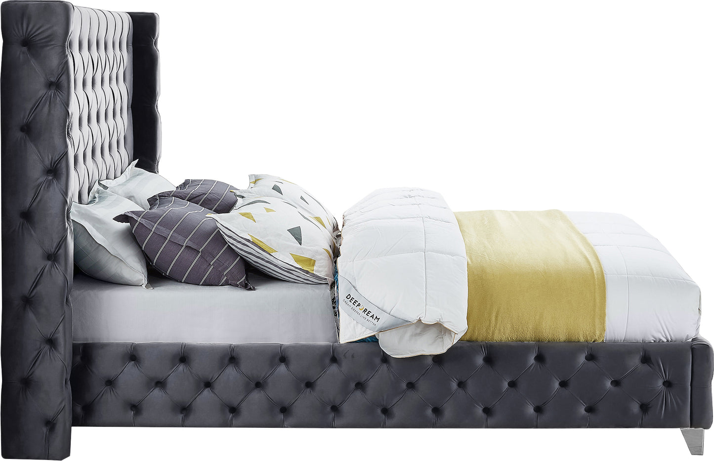 peyton grey velvet king bed k