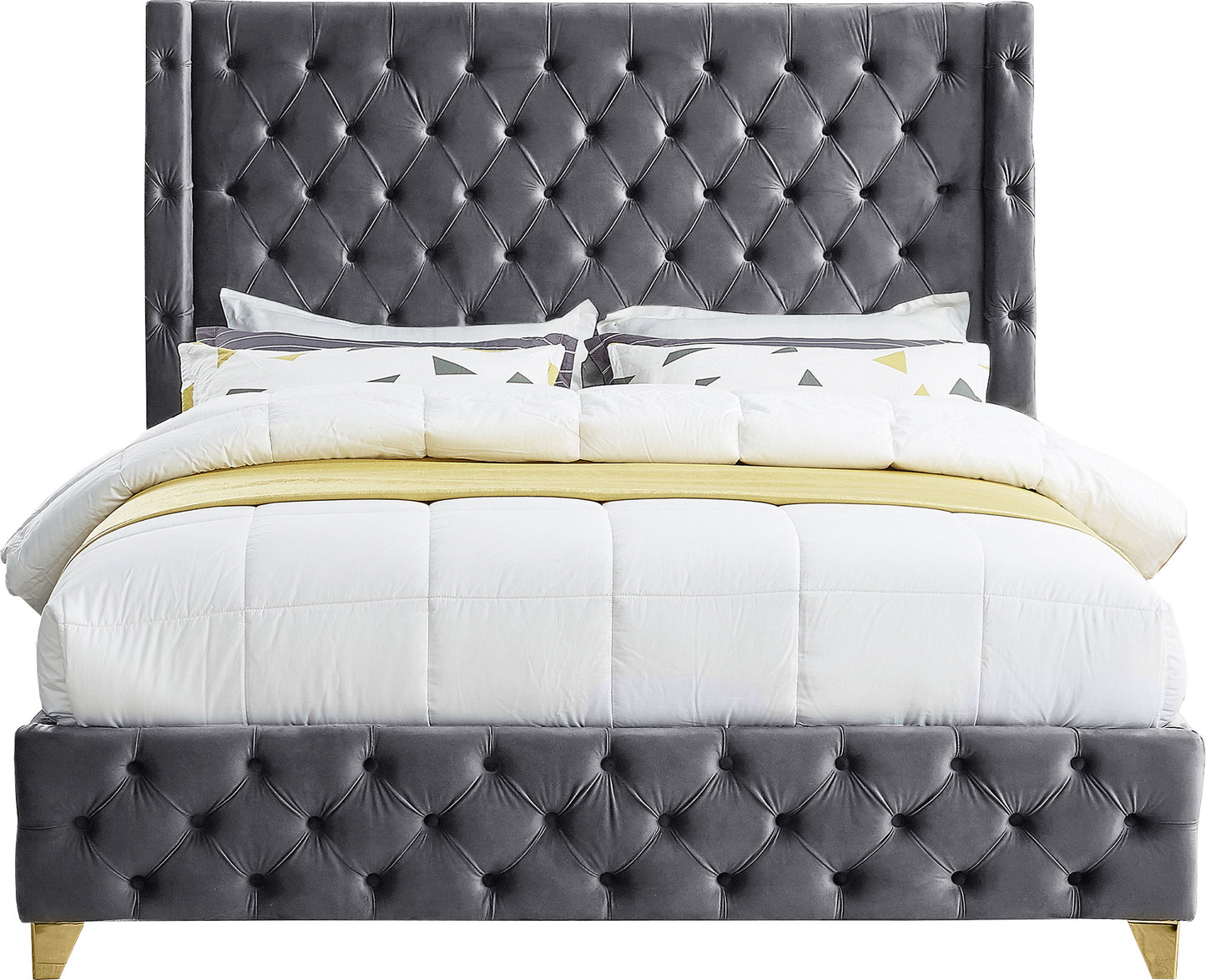 peyton grey velvet king bed k