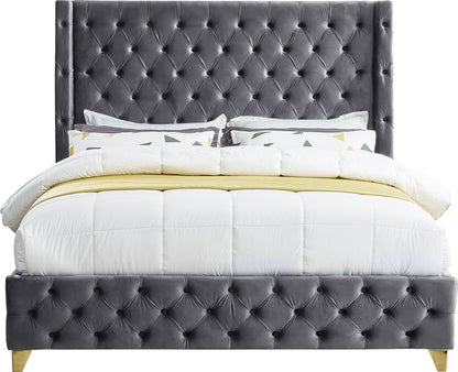 Peyton Grey Velvet King Bed K