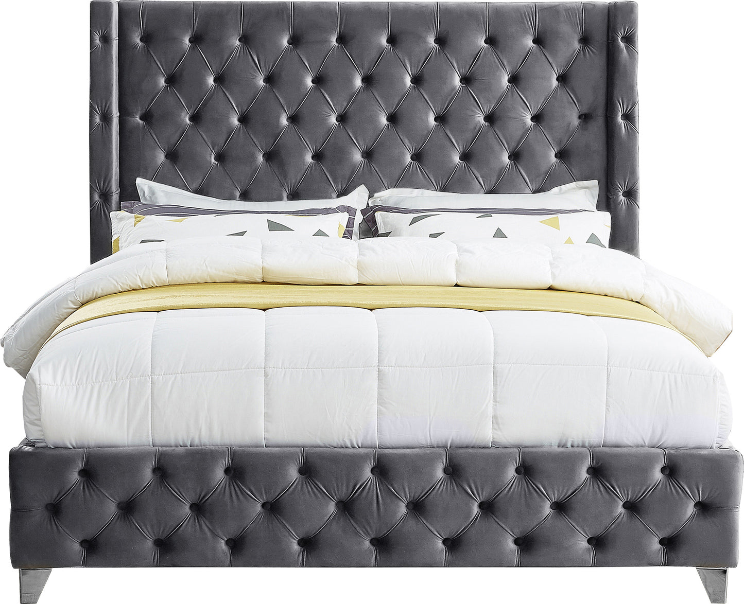 peyton grey velvet king bed k