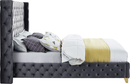 Peyton Grey Velvet King Bed K