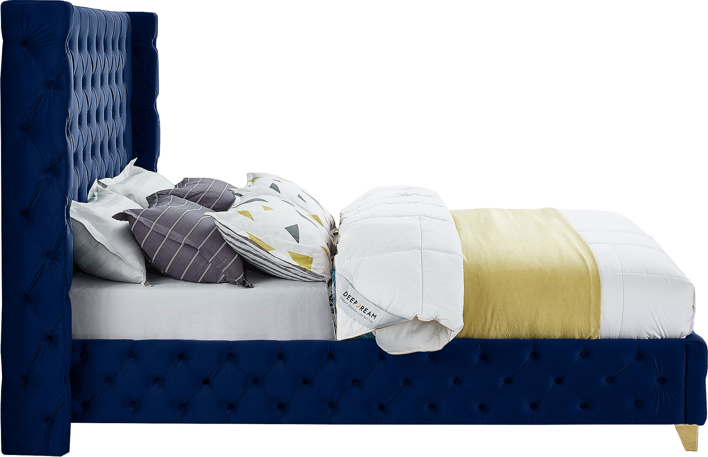 peyton navy velvet king bed k