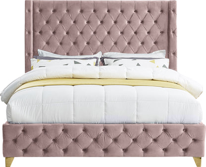 Peyton Pink Velvet Full Bed F