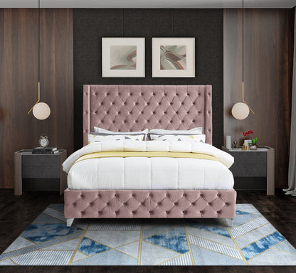 Peyton Pink Velvet Full Bed F