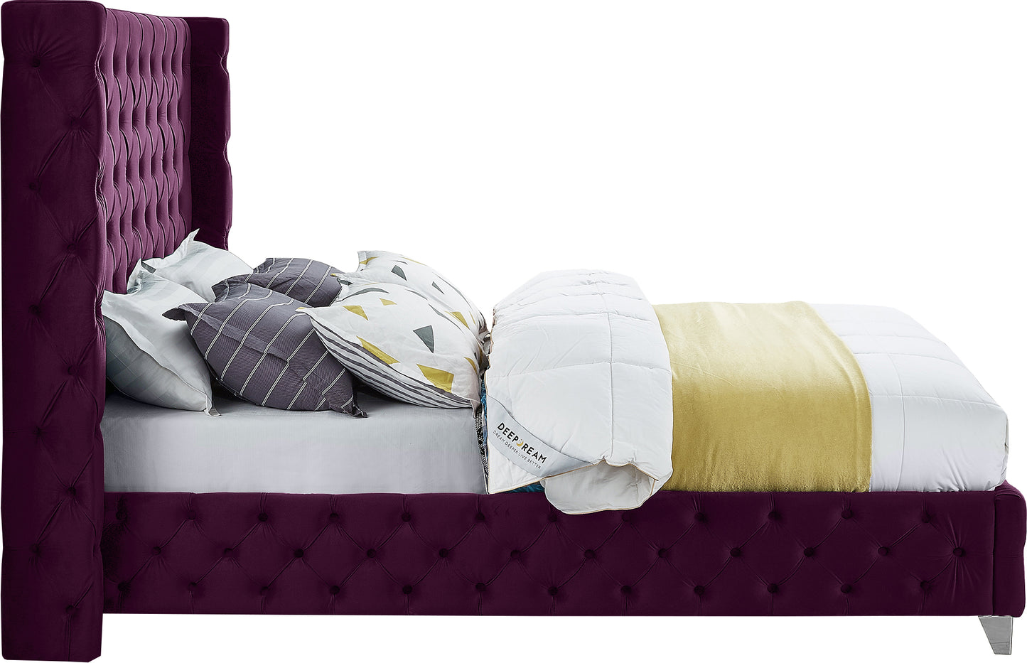 peyton purple velvet full bed f