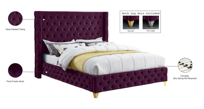 Peyton Purple Velvet King Bed K